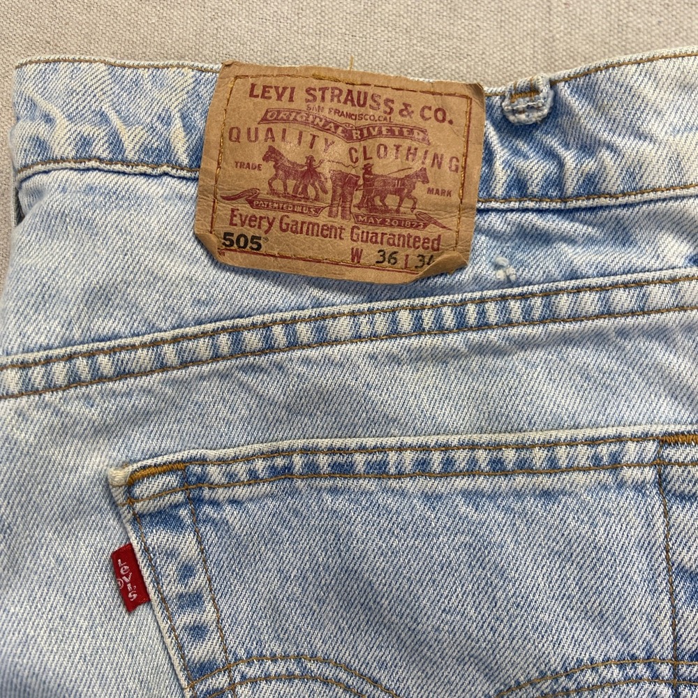 Vintage Levis 505 Jeans Mens 36 x 34 Denim Regular Fit Straight Leg Y2k - Picture 7 of 12